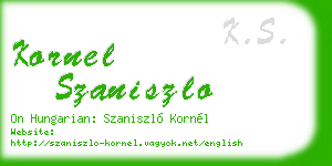 kornel szaniszlo business card