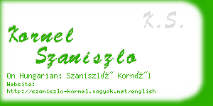 kornel szaniszlo business card